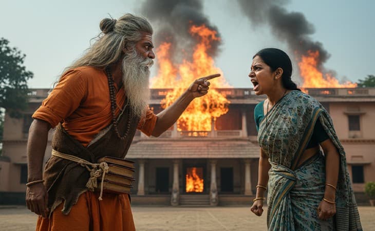 Gaya Sadhu Curse Sparks Fire; Family Home Burns