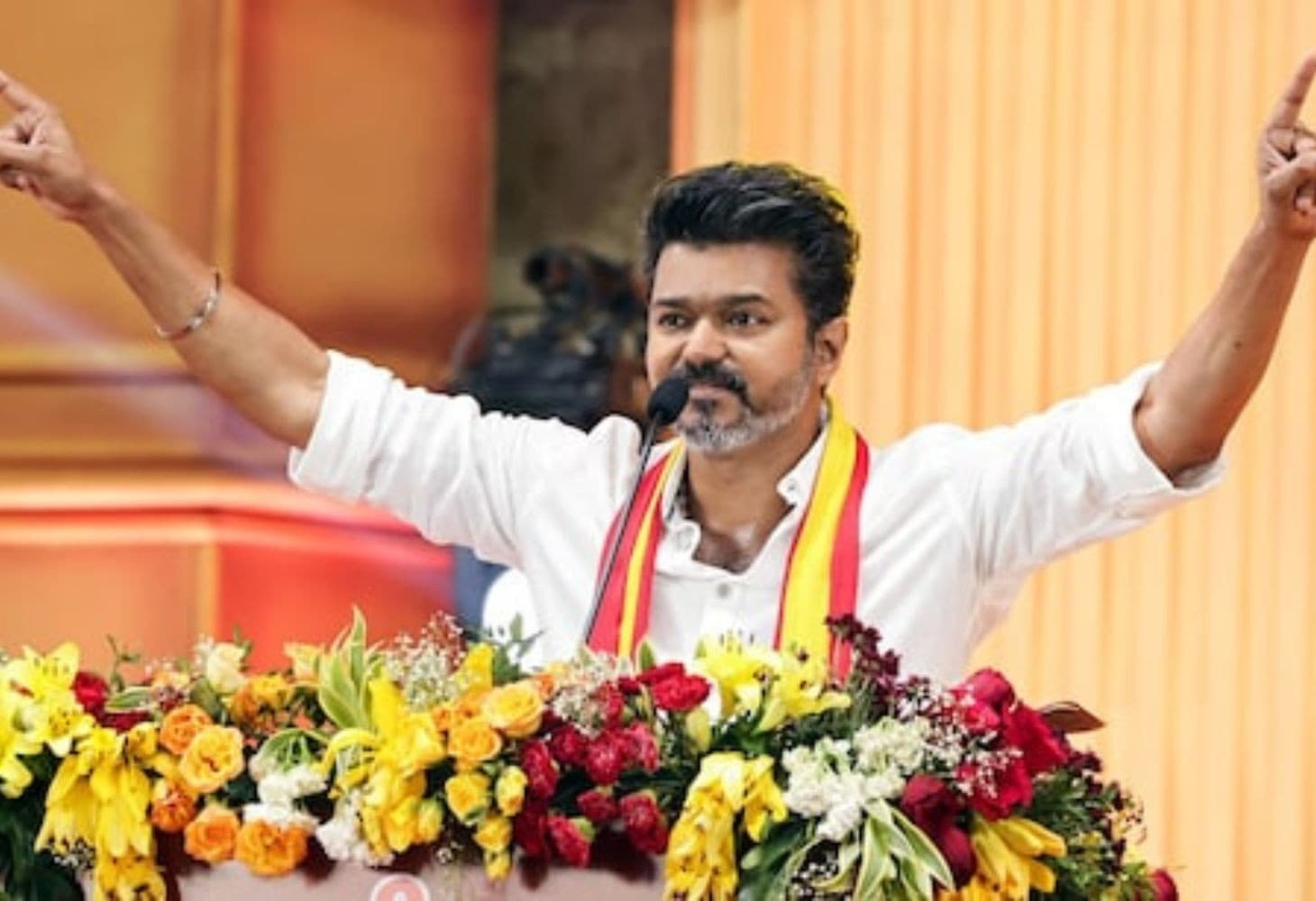 TVK leader Vijay addressing media in Chennai TVK leader Vijay addressing media in Chennai