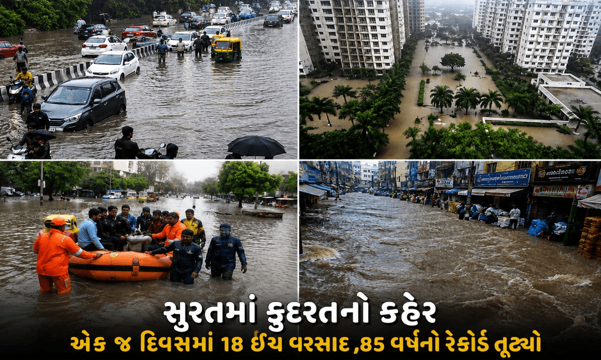 સુરત પર મેઘરાજાનો મહાકહેર! સુરત પર મેઘરાજાનો મહાકહેર!