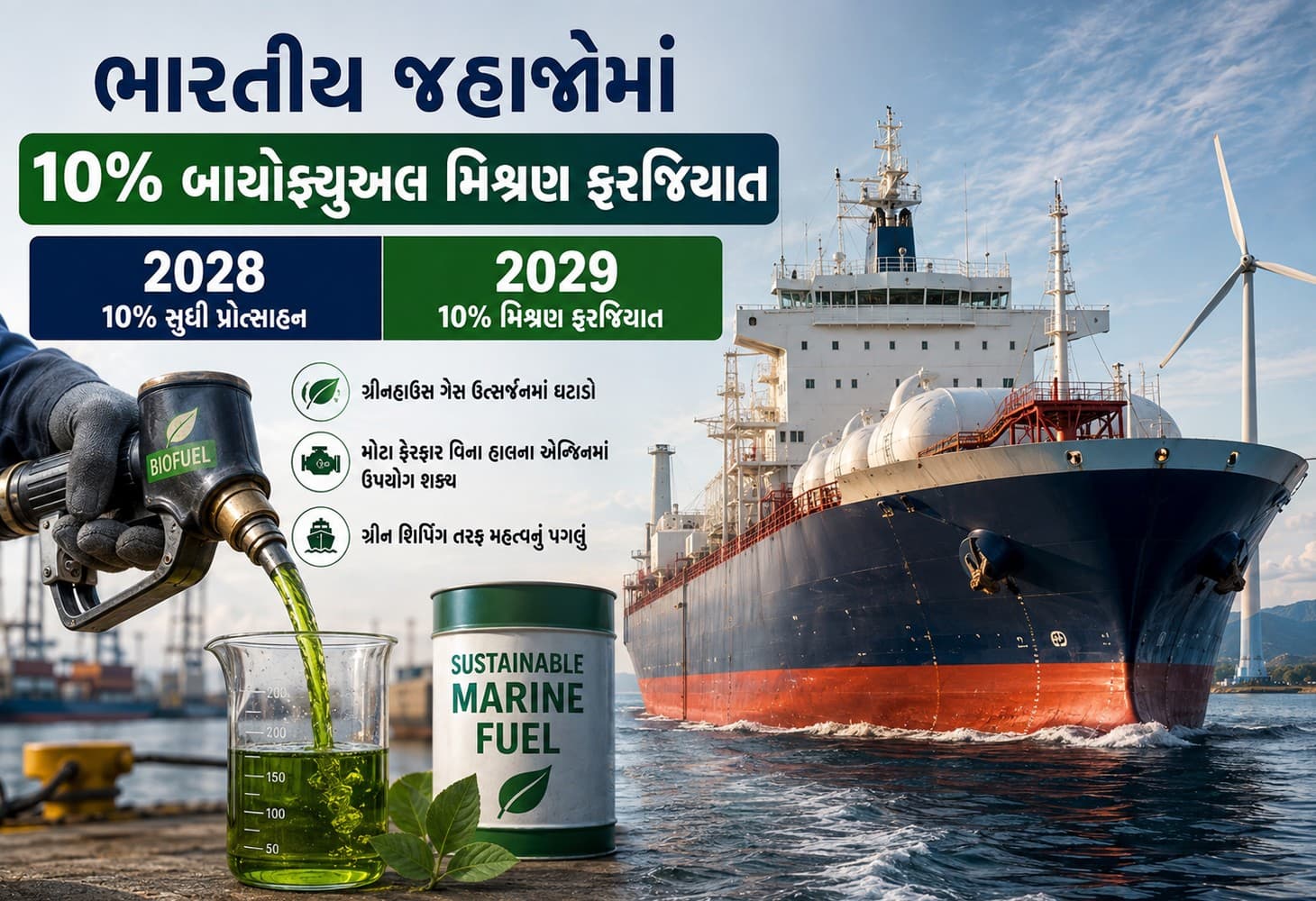 E20 બાદ હવે જહાજોના ઈંધણમાં મોટો ફેરફાર! E20 બાદ હવે જહાજોના ઈંધણમાં મોટો ફેરફાર!